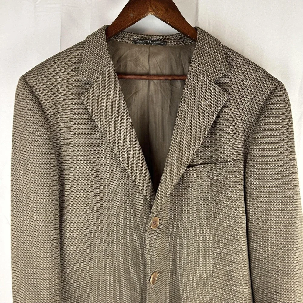 Ermenegildo Zegna Soft Jacket Mens 44R Brown Wool Blazer Made Switzerland‎